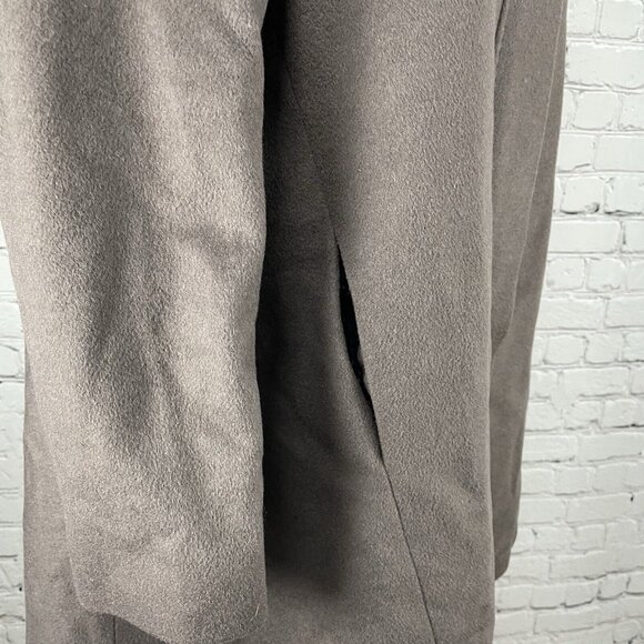 Zara Grey Purple Wool Angora Blend Zipped Snap Lined Long Coat Size Medium M - Picture 7 of 12